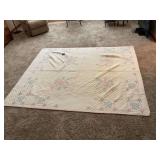Floral Quilted Bedspread with Pink and Blue Accents