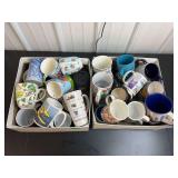Large Collection of Assorted Ceramic Coffee Mugs and Travel Mugs