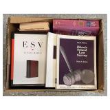 Box Lot of ESV Study Bibles and Legal Reference Books Including Illinois School Law Survey