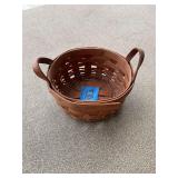 Longaberger Woven Wooden Basket with Leather Handles Dresden Ohio 1989