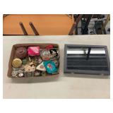 Assorted Collectibles and Decorative Items Box Lot with Glass Display Case