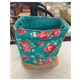 Floral Print Laundry Hamper with Assorted Cloths