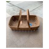 Longaberger Handwoven USA Wooden Splint Basket with Dual Handles