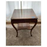 Quarter-Sawn Oak Parlor Table with Lower Shelf