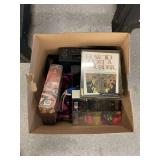 Box of Mystery Dinner Party Games and Electronics