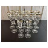 Clear Glass Stemware Collection with Gold Rims