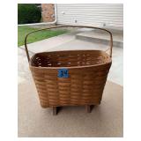 Longaberger Handwoven Wooden Basket with Feet and Handle