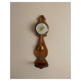 Wooden Wall Clock with Pendulum and Shelf