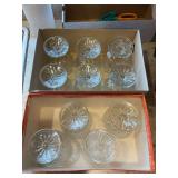 Set of Ten Pressed Glass Footed Dessert Bowls
