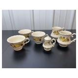 Ceramic Tableware Collection with Fruit and Floral Motif