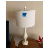White Table Lamp with Fabric Shade