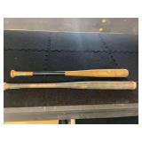 Pair of Wooden Baseball Bats Including Louisville Slugger