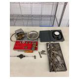 Assorted Hand Tools, Tap and Die Set, and Pressure Gauge