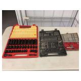 Assorted Tool Lot Including Impact Socket Set, Screwdriver Bit Set, and Tap and Die Set