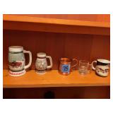 Assorted Drinking Mugs and Steins Collection including Budweiser and A&W