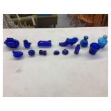 Cobalt Blue Glass Novelties and Miniatures Assortment