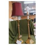 Twisted brass lamps