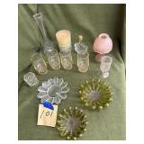 Fairy light, ashtrays, bottle, glasses, etc