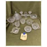 Vintage Fostoria American Clear diamond pt dishes