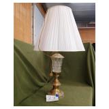 Glass and brass lamp