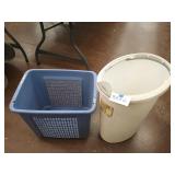 Trash can, hamper, camping table