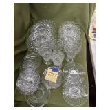 Vintage Fostoria American clear diamond pt dishes