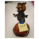 Blenko ashtray, metal wall decor