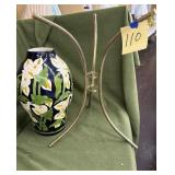 Mexican vase, brass table base