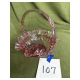 Fenton art glass basket