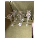 Ice bucket, champagne flutes