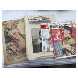 WWI and WWII books and magazines, newspaper clips
