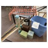 Shoe stands, yard sticks, bird feeder etc