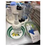 Pampered chef chopper, steamer, plasticware