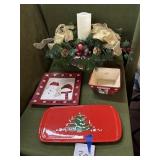 Christmas dishes and decor