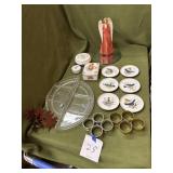 Napkin rings, trinket boxes, plates, angel, etc