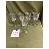 Green and clear stemware