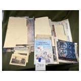 Postcards, book, maps