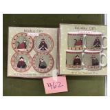 Stoneware cat plate and mugs