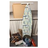 Iron board, hangers, bags, can