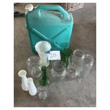 water can, vases