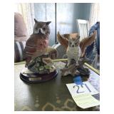 Porcelain owl figurines