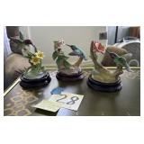 Hummingbird porcelain figurines