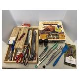 Injector, skewers, scissors, etc