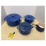 Blue pots and pans