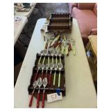 Flatware, souvenir spoon racks