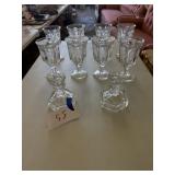 Coin glass goblets and candlesticks