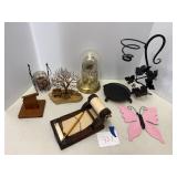 Clock, note taker, card holder, etc