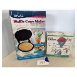 Ice cream cone maker, cone caddy
