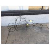 Wrought iron shelf, plate holders
