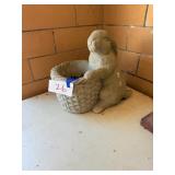 Concrete bunny with basket